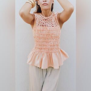 ZARA RUFFLED ELASTIC TOP